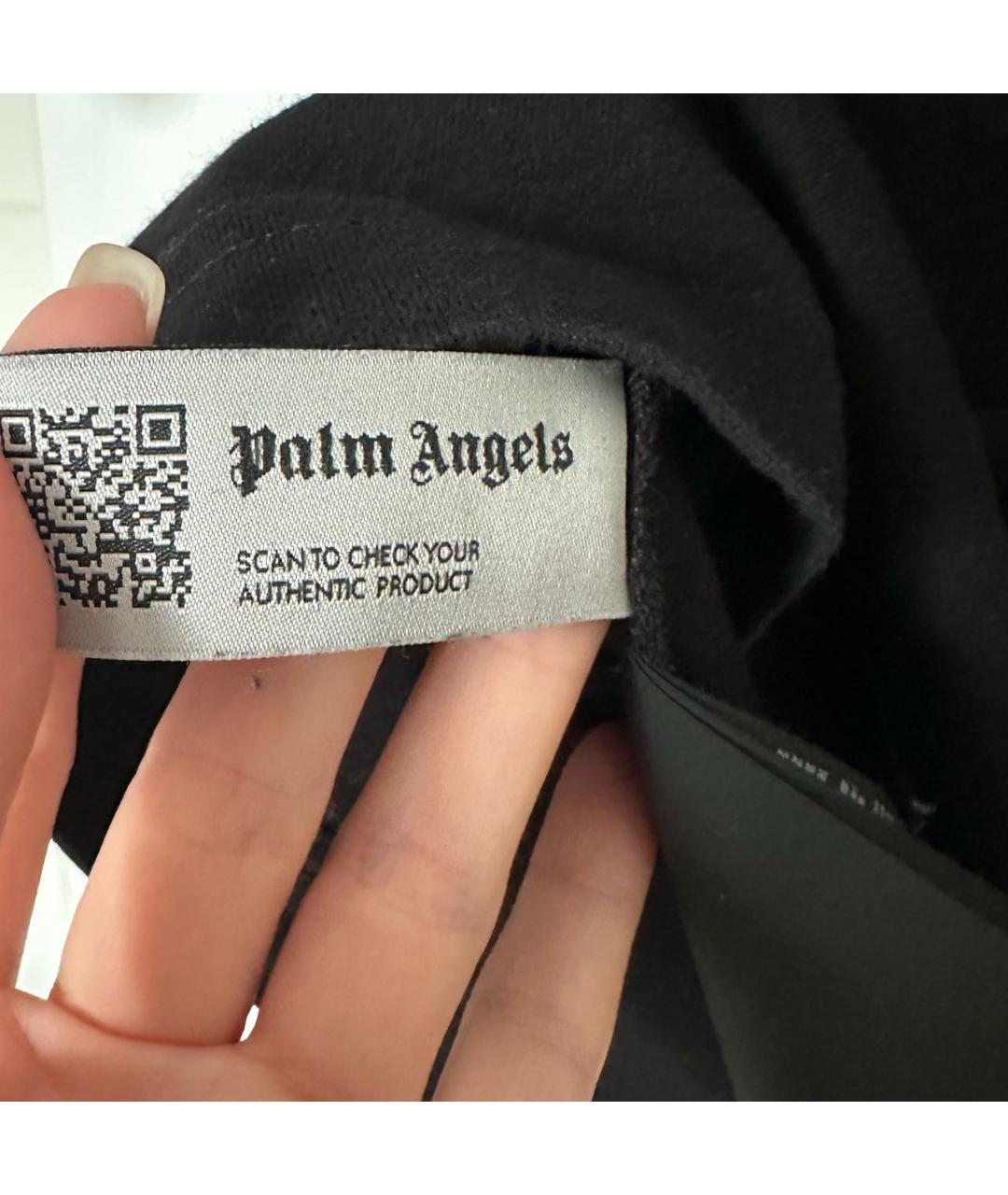 PALM ANGELS Черная хлопковая футболка, фото 4