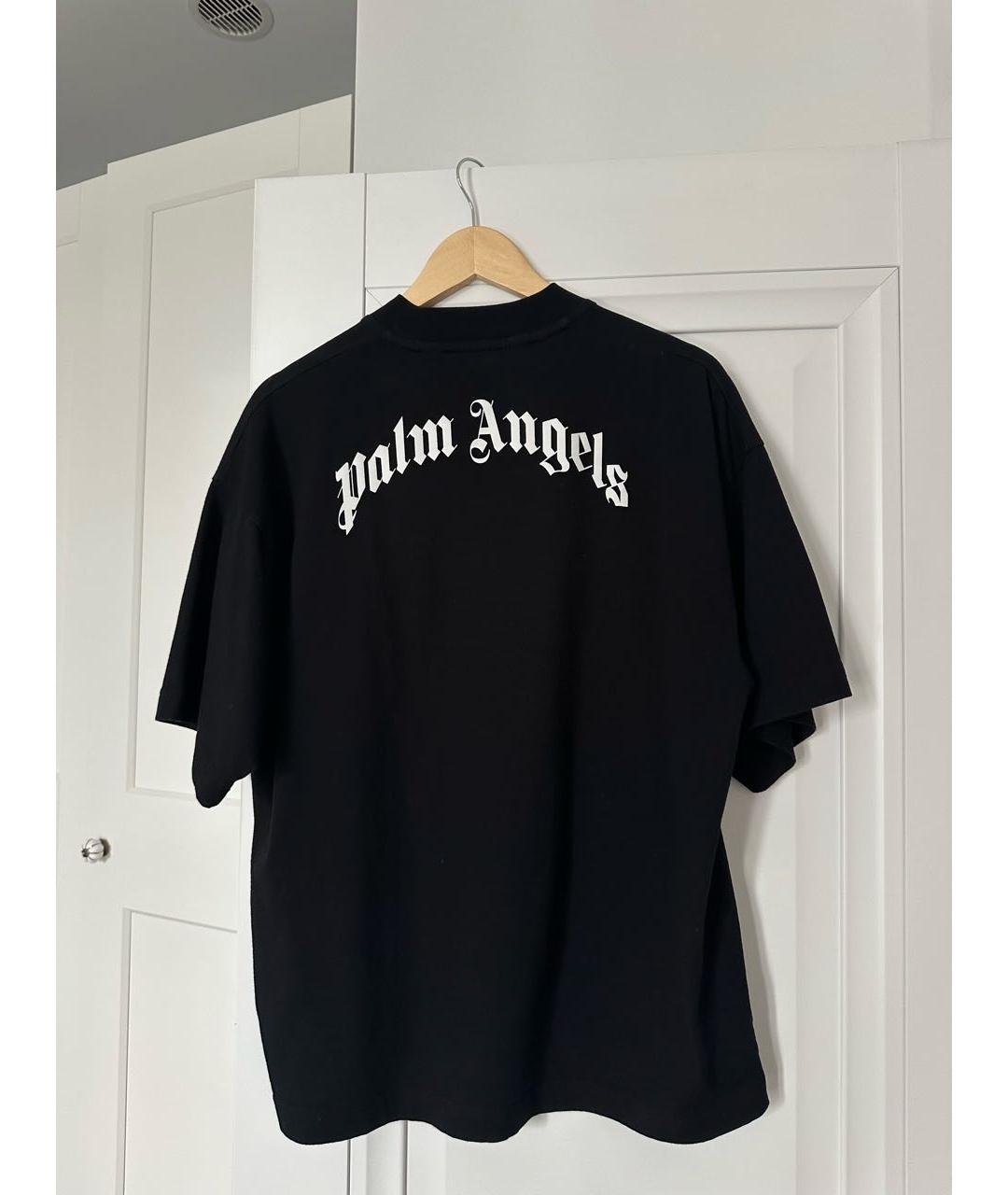 PALM ANGELS Черная хлопковая футболка, фото 2