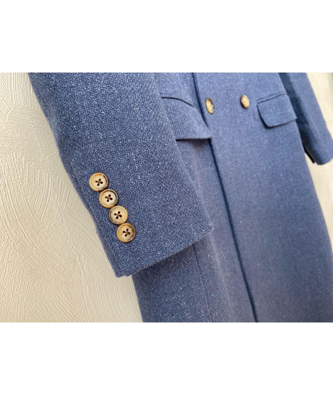 POLO RALPH LAUREN Темно-синее льняное пальто, фото 7