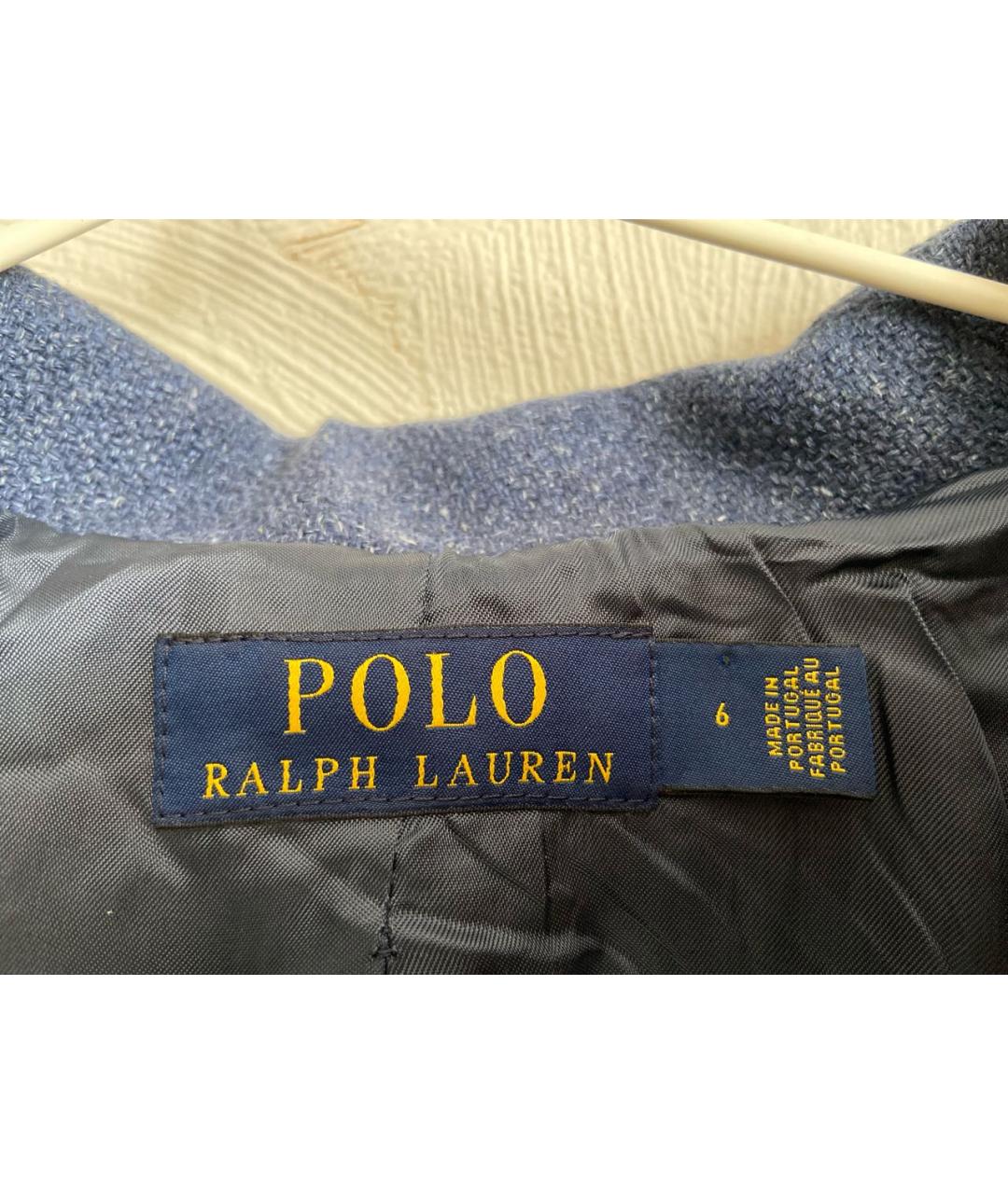 POLO RALPH LAUREN Темно-синее льняное пальто, фото 5
