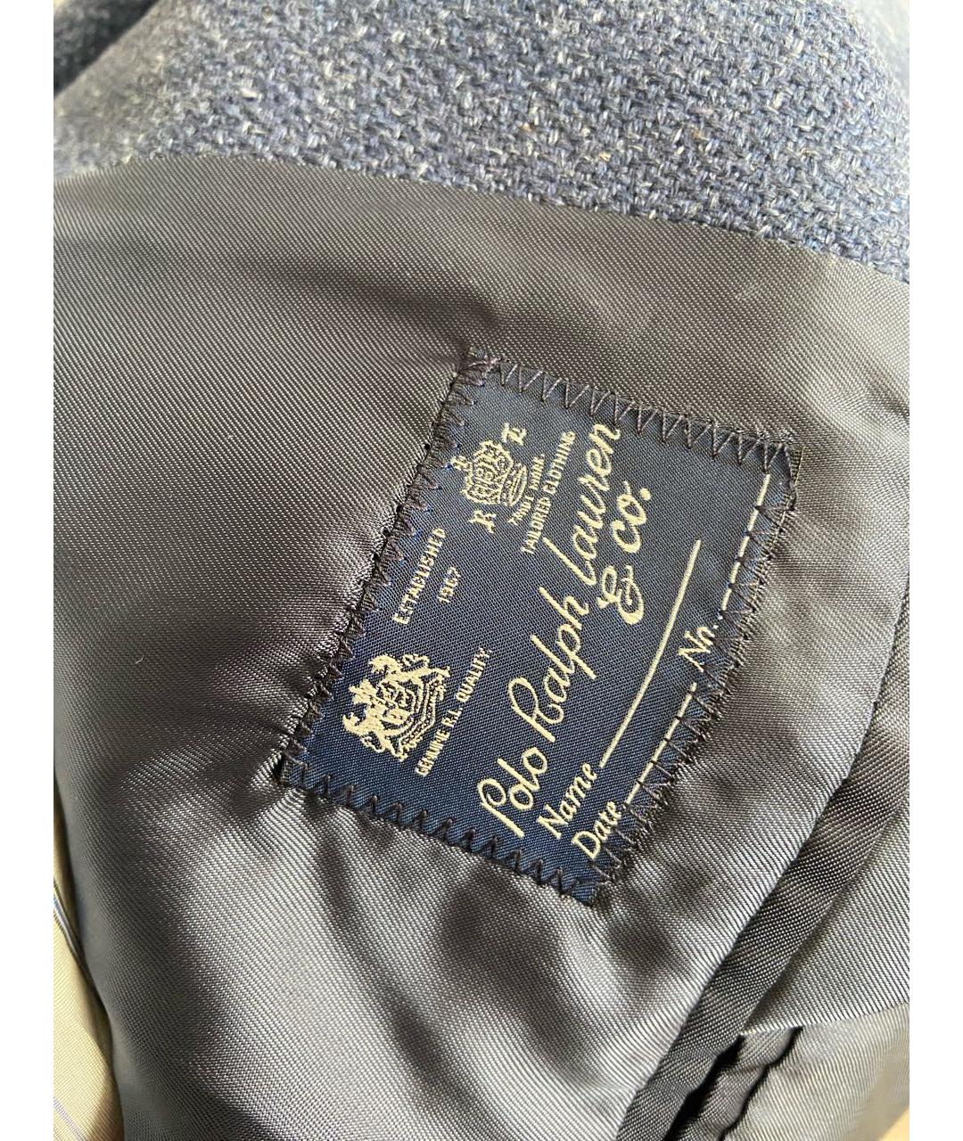 POLO RALPH LAUREN Темно-синее льняное пальто, фото 6