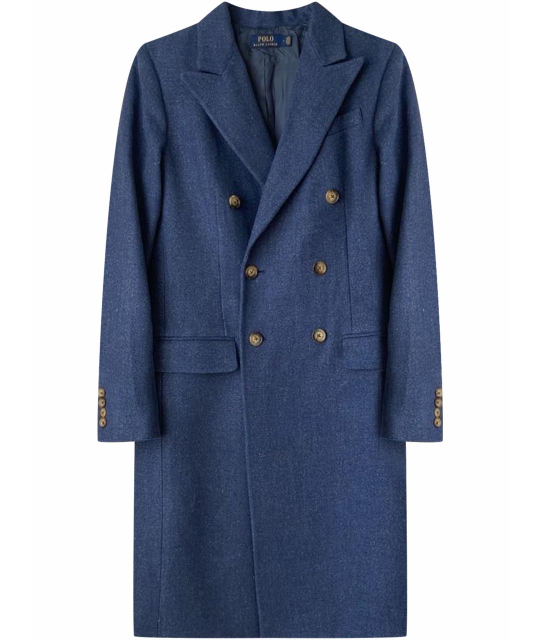 POLO RALPH LAUREN Темно-синее льняное пальто, фото 1