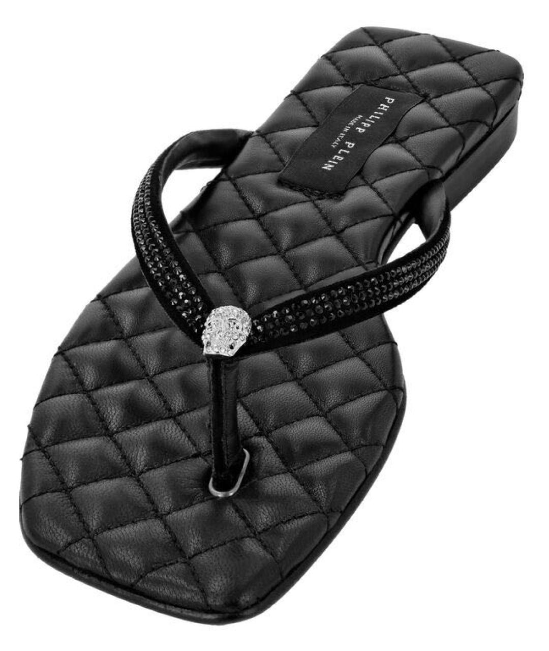 PHILIPP PLEIN Черные шлепанцы, фото 4