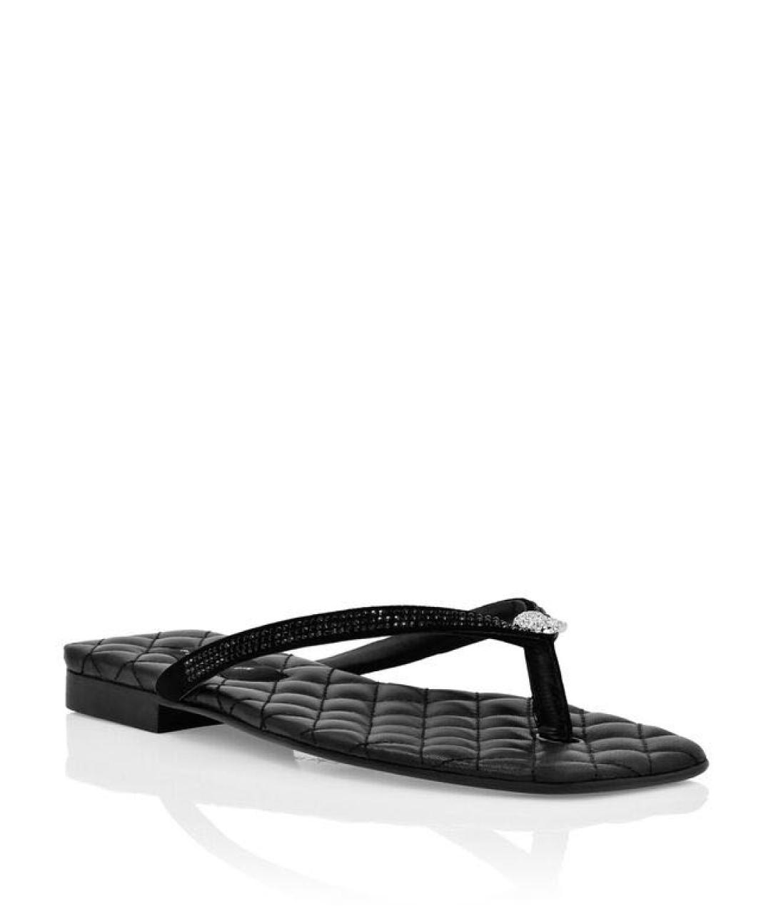 PHILIPP PLEIN Черные шлепанцы, фото 2