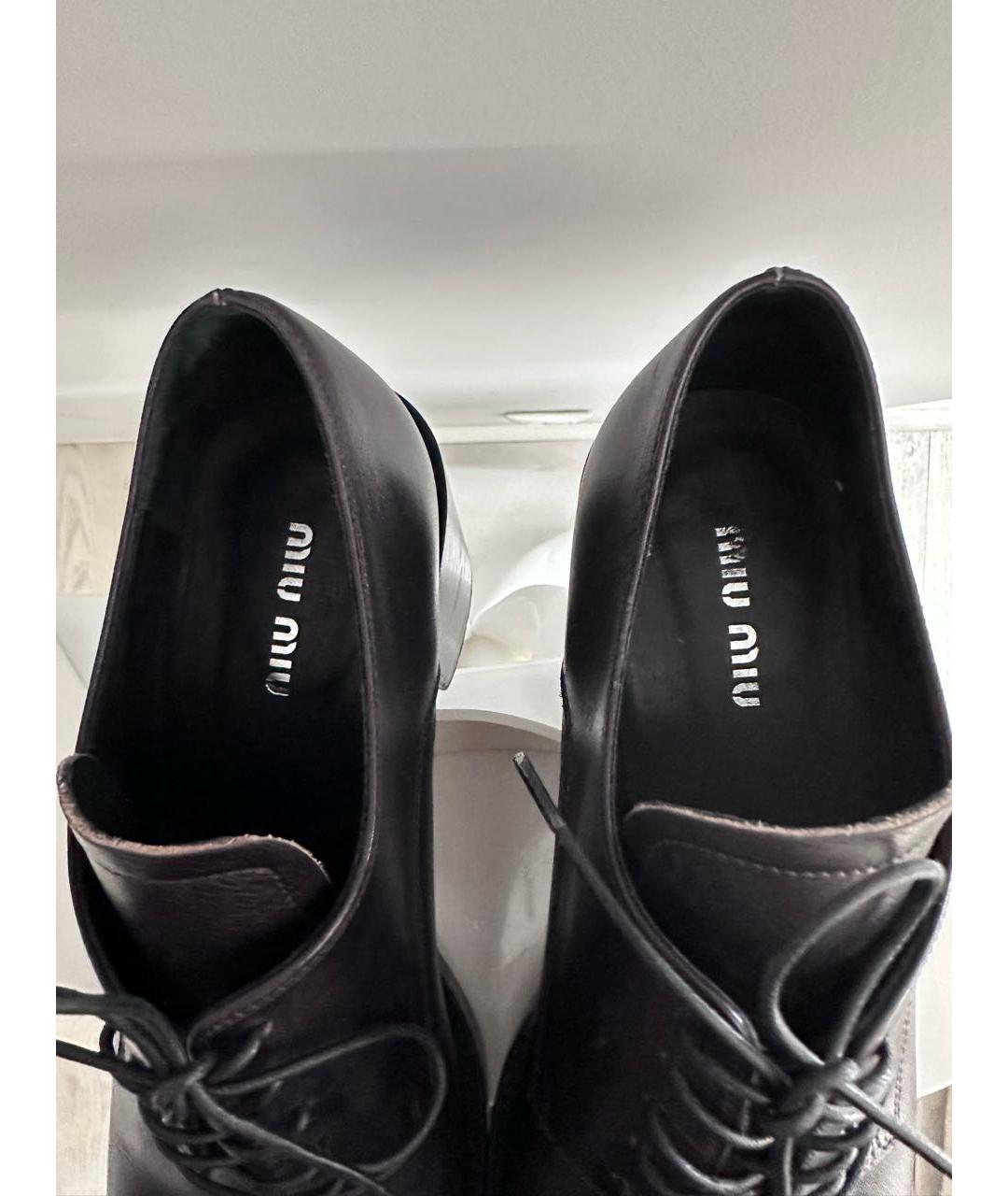 MIU MIU Черные кожаные ботильоны, фото 6