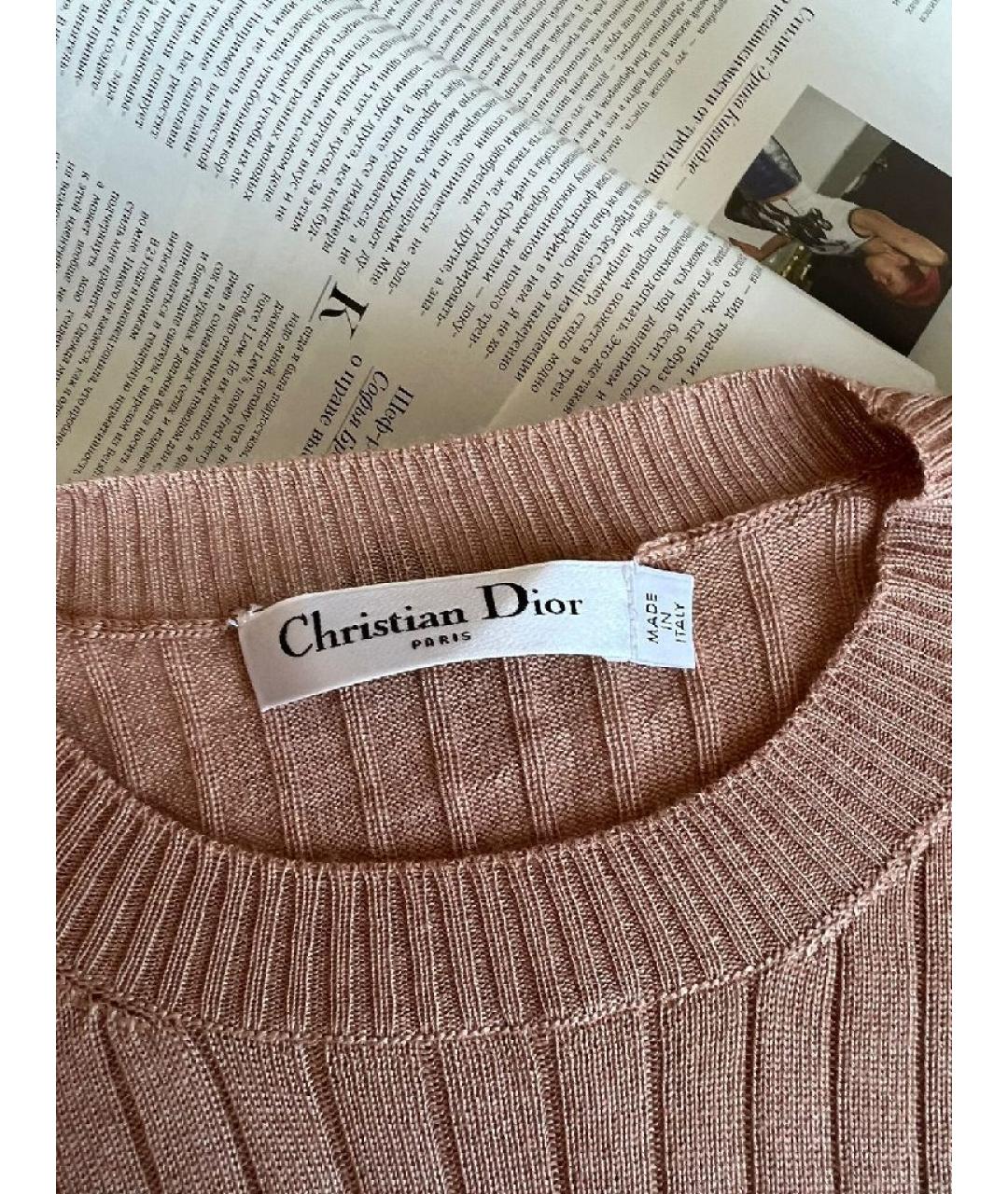 CHRISTIAN DIOR Бежевый кашемировый джемпер / свитер, фото 7