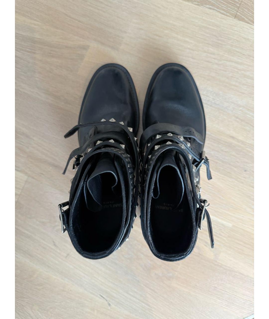 SAINT LAURENT Черные кожаные ботинки, фото 3