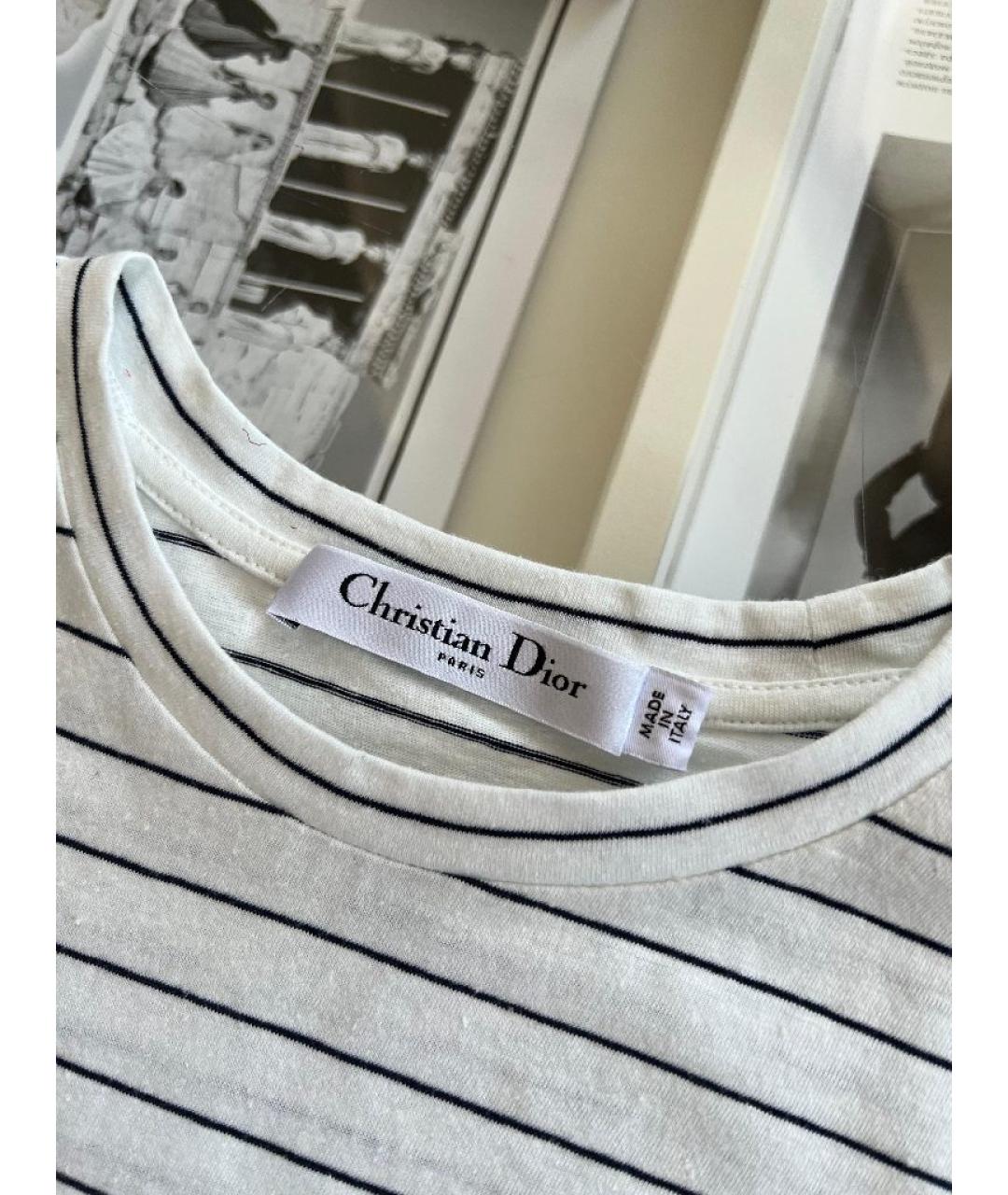 CHRISTIAN DIOR Белая хлопковая футболка, фото 9