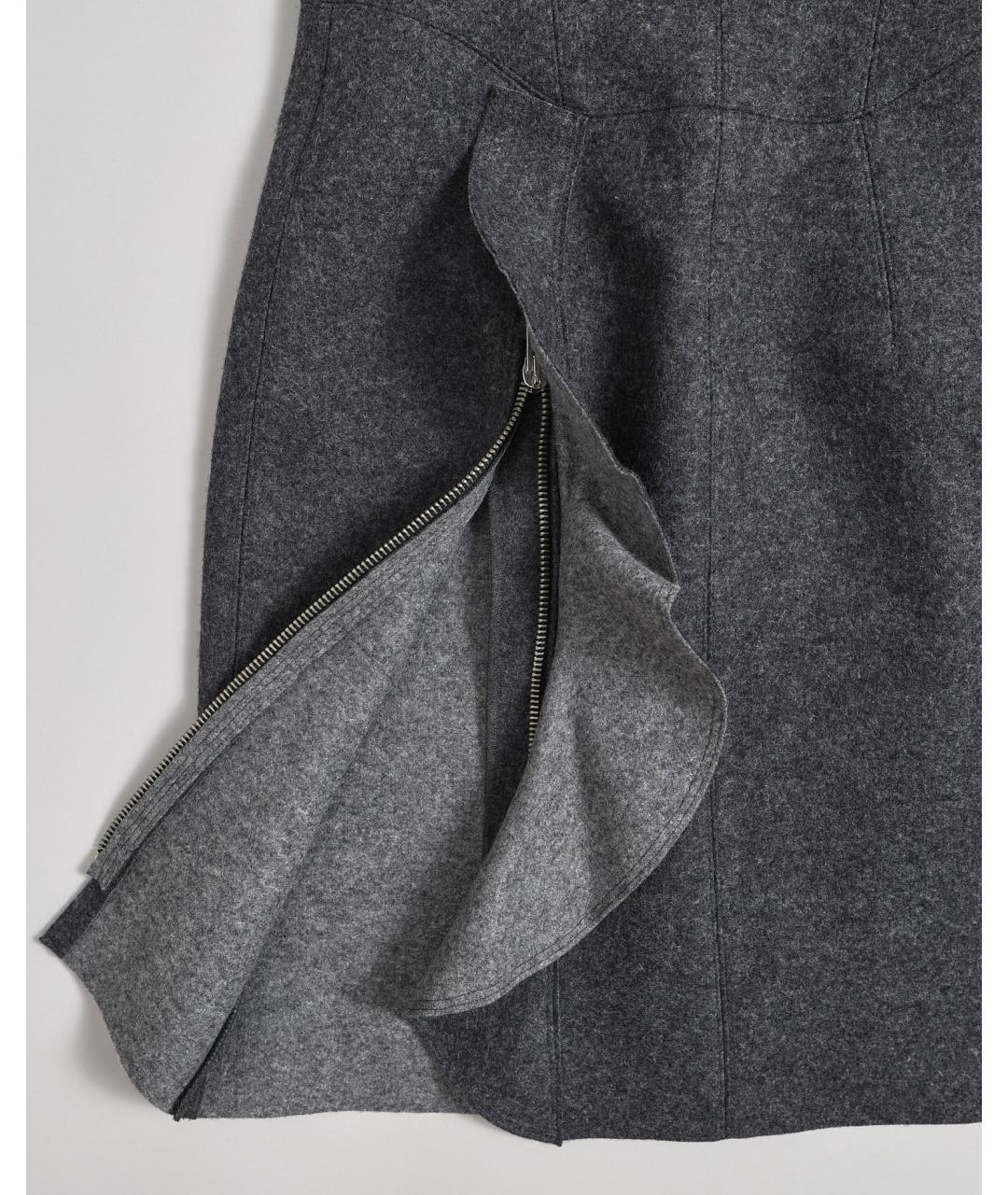 ISABEL MARANT ETOILE Серое шерстяное коктейльное платье, фото 4
