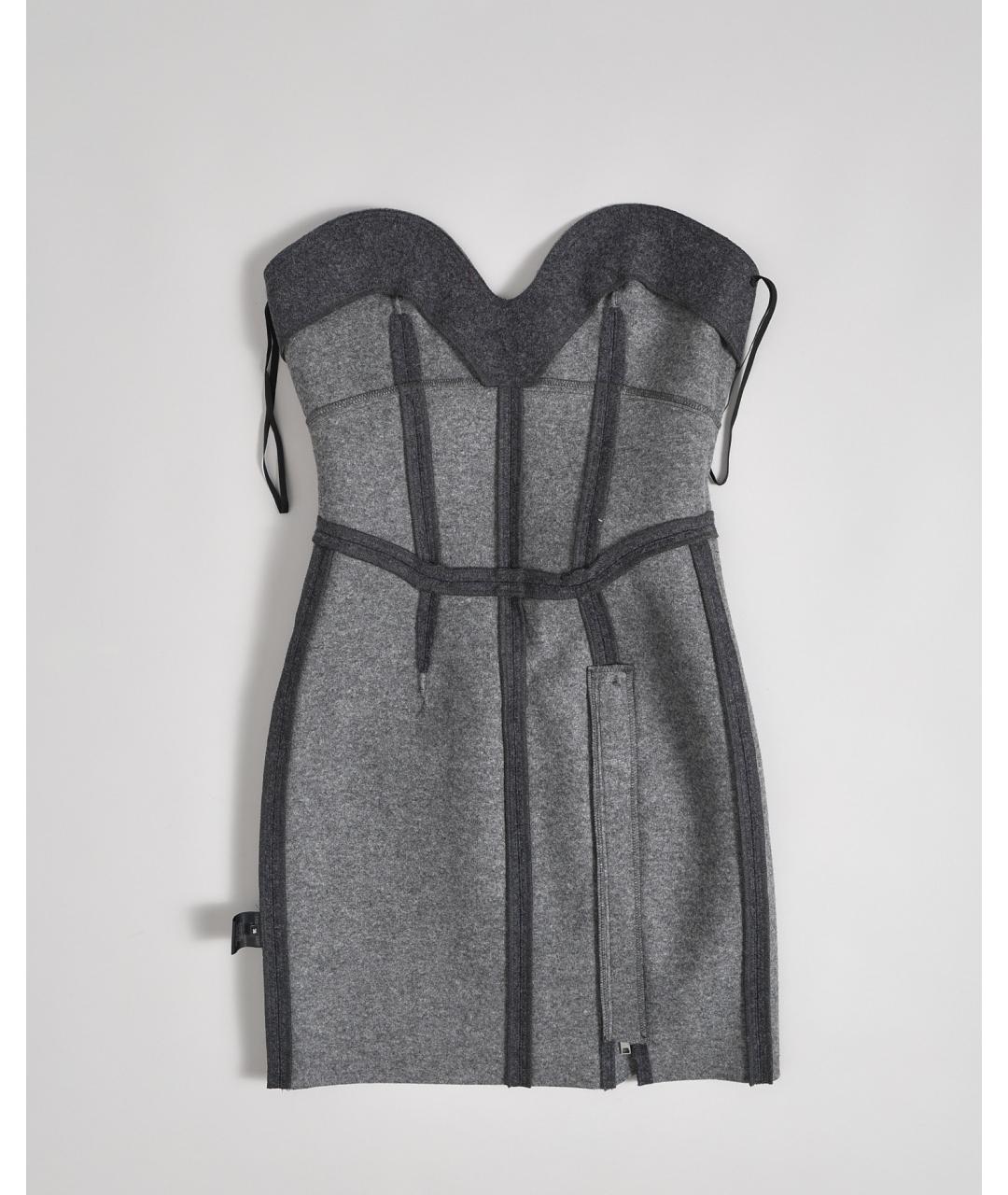 ISABEL MARANT ETOILE Серое шерстяное коктейльное платье, фото 8