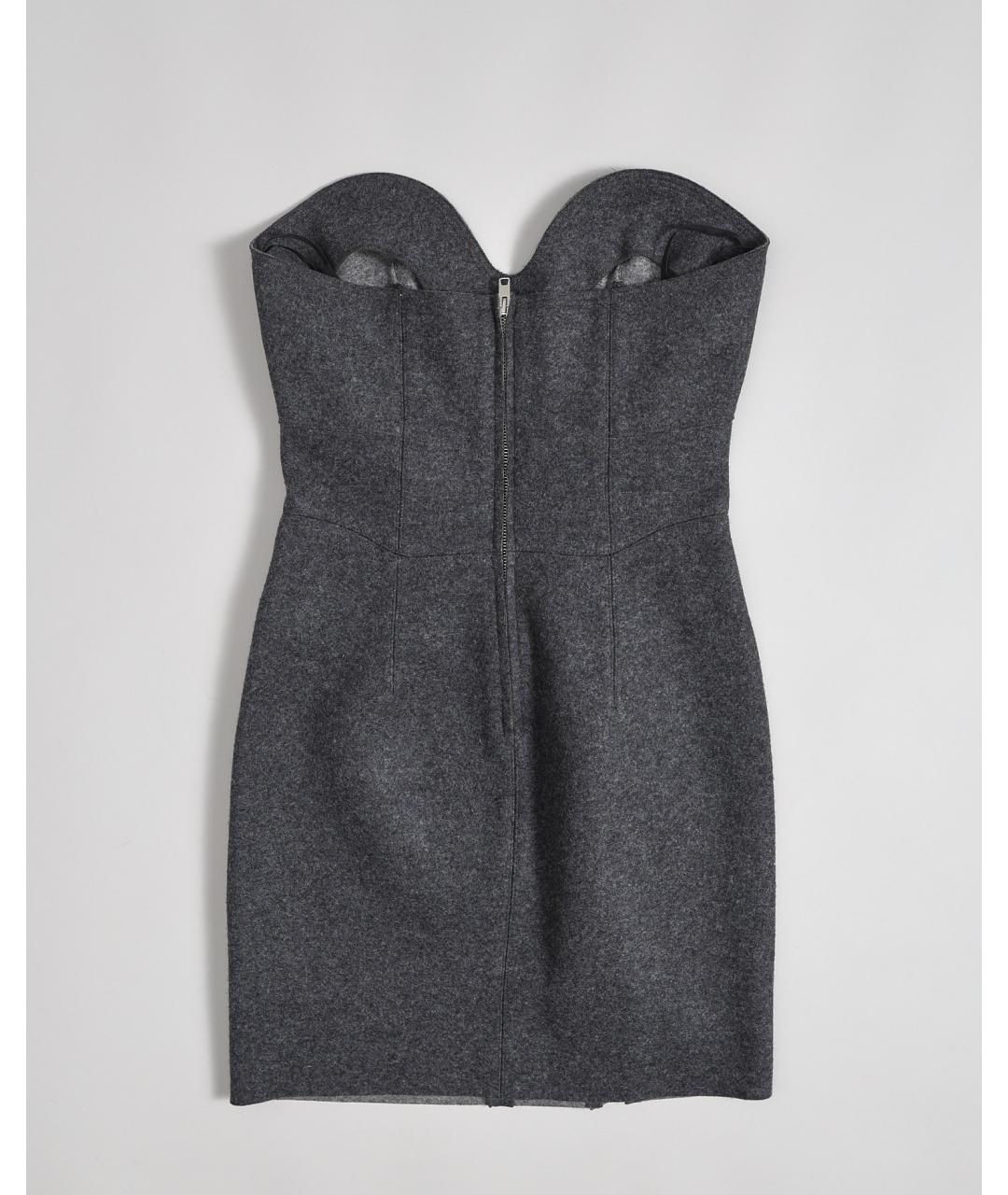 ISABEL MARANT ETOILE Серое шерстяное коктейльное платье, фото 2