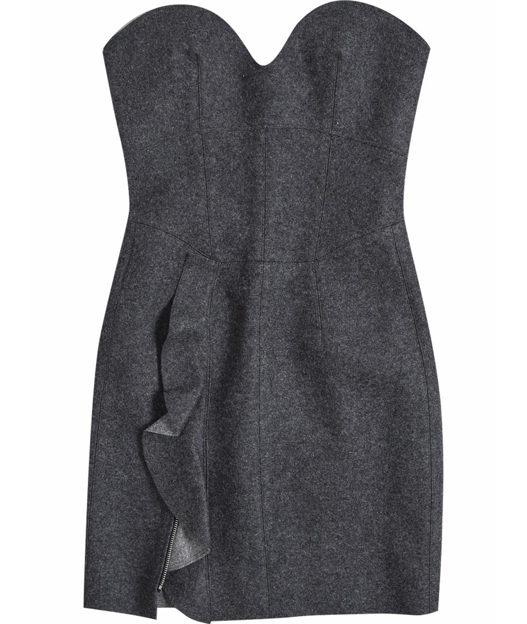 ISABEL MARANT ETOILE Серое шерстяное коктейльное платье, фото 1