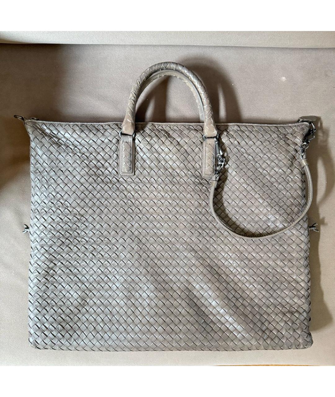 BOTTEGA VENETA Антрацитовая кожаная сумка тоут, фото 9