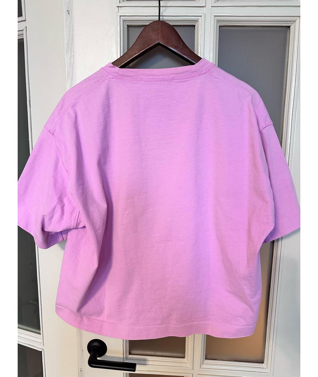 ACNE STUDIOS Розовая хлопковая футболка, фото 2