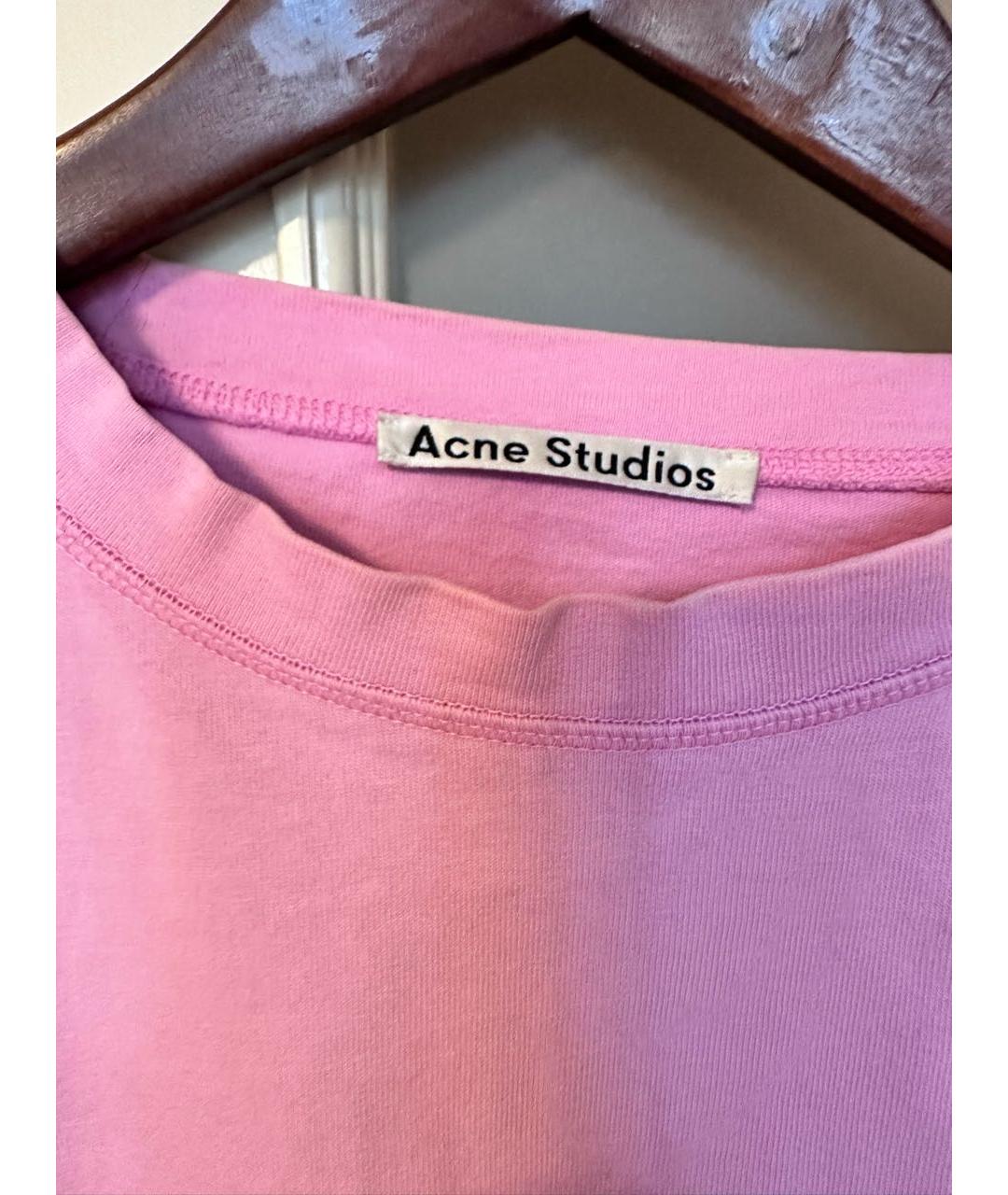 ACNE STUDIOS Розовая хлопковая футболка, фото 4