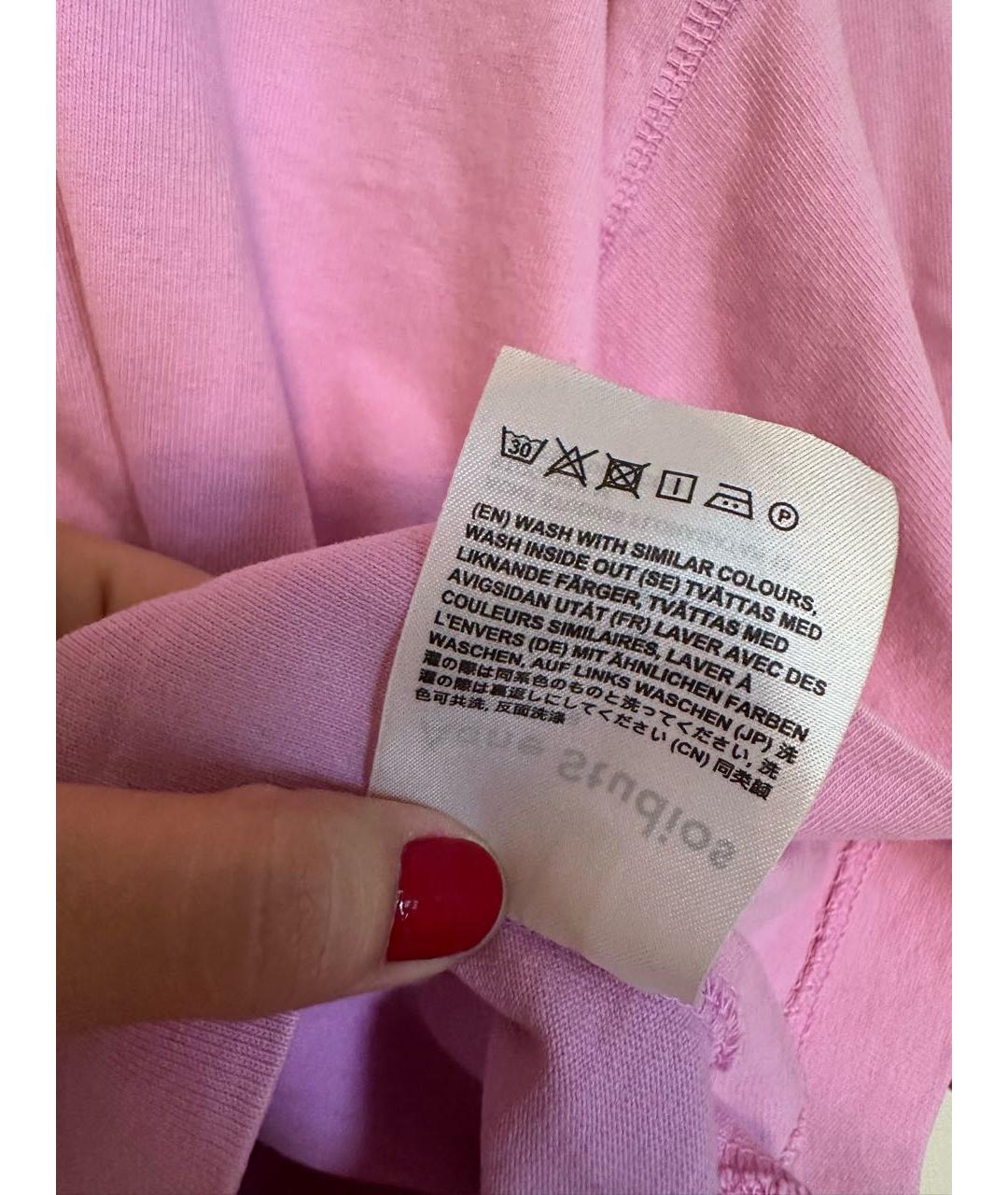 ACNE STUDIOS Розовая хлопковая футболка, фото 6