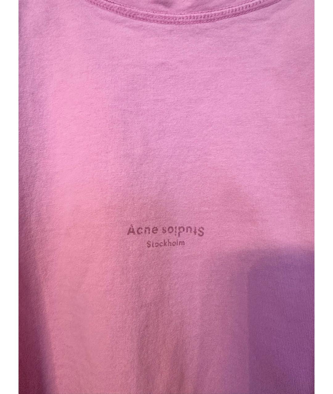ACNE STUDIOS Розовая хлопковая футболка, фото 3