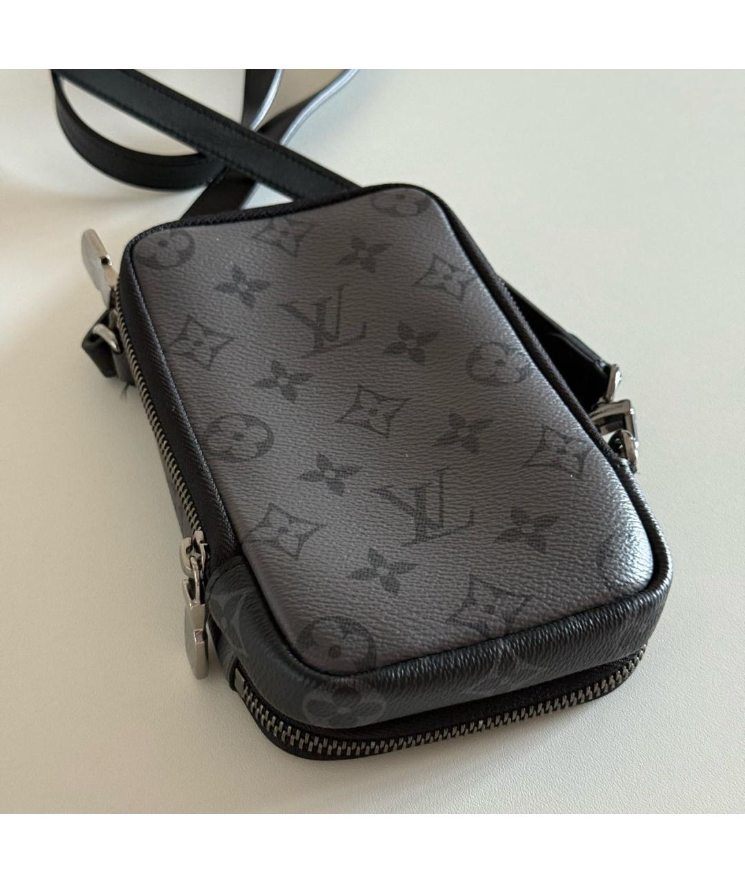 LOUIS VUITTON Черная кожаная сумка на плечо, фото 5
