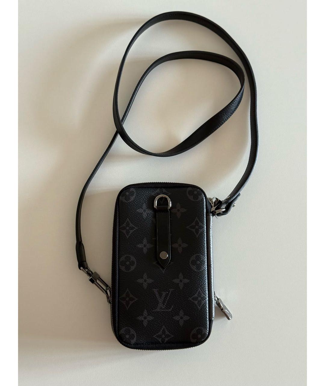 LOUIS VUITTON Черная кожаная сумка на плечо, фото 9