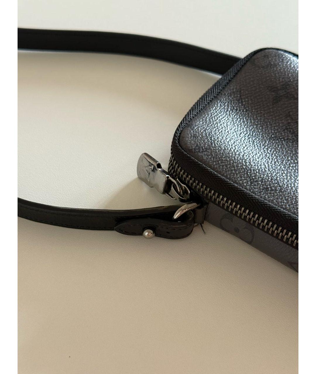LOUIS VUITTON Черная кожаная сумка на плечо, фото 7