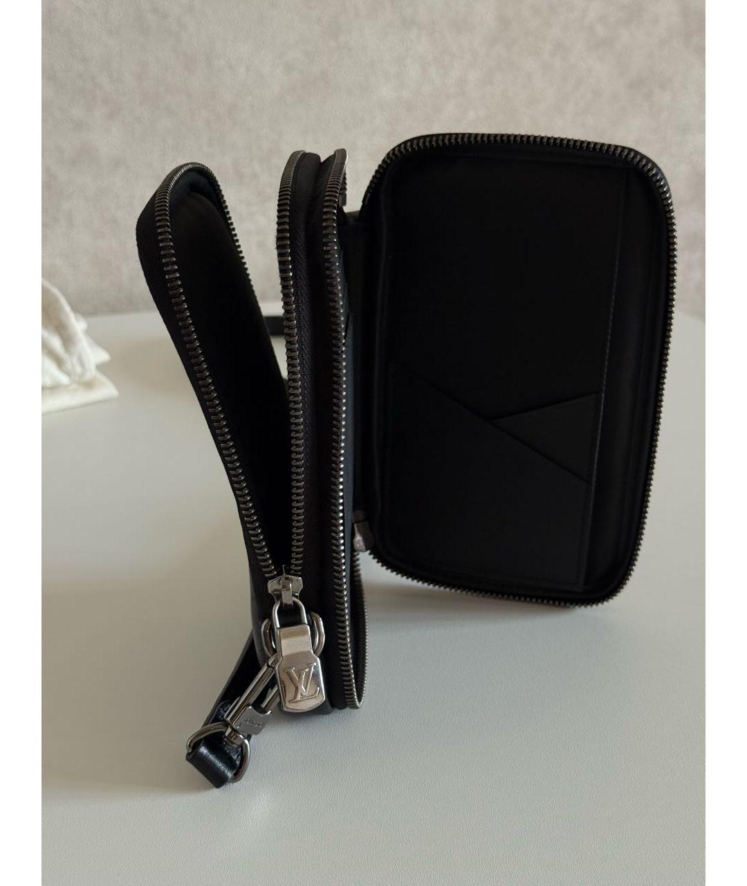 LOUIS VUITTON Черная кожаная сумка на плечо, фото 8