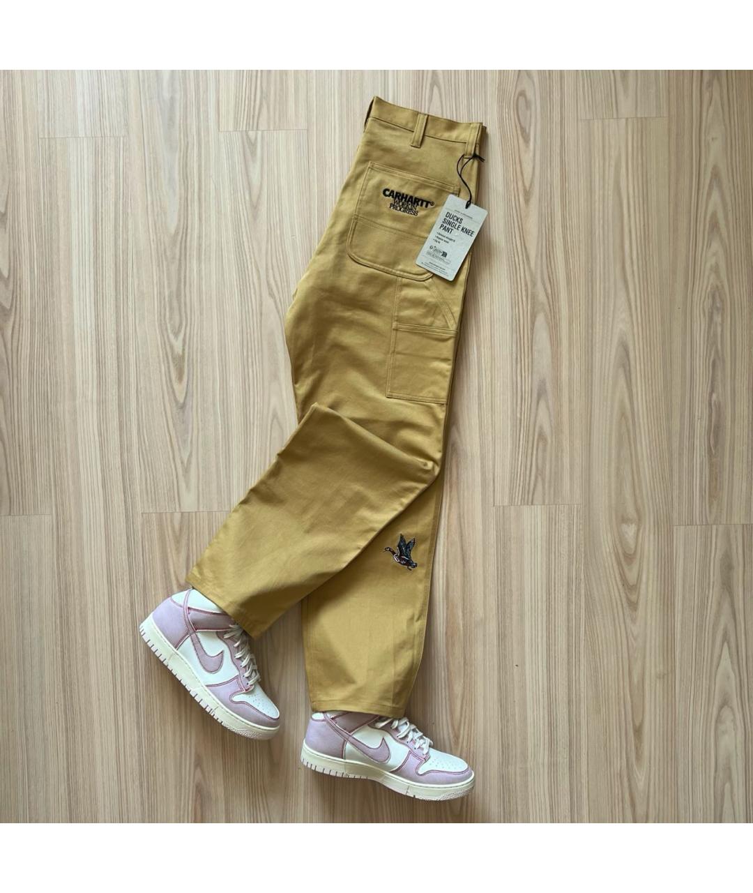 CARHARTT WIP Бежевые хлопковые прямые джинсы, фото 6