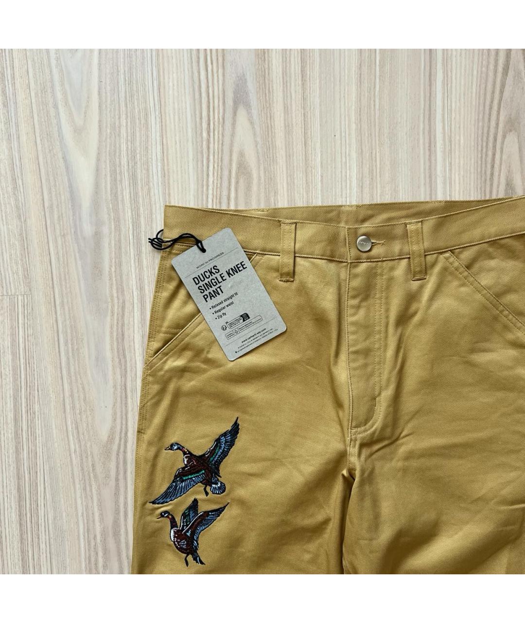 CARHARTT WIP Бежевые хлопковые прямые джинсы, фото 4