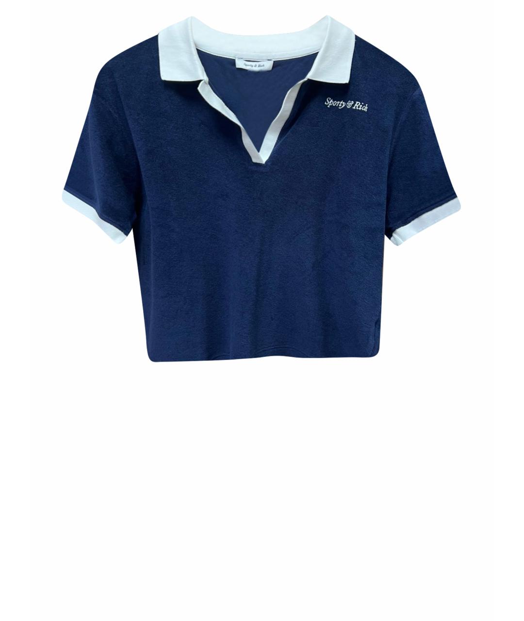 SPORTY AND RICH Темно-синяя футболка, фото 1