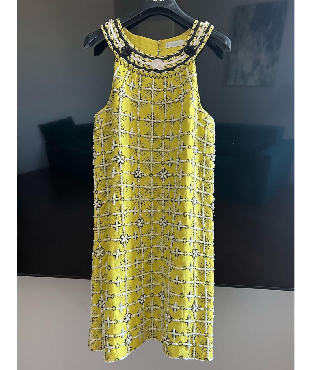 EMILIO PUCCI Желтое хлопковое коктейльное платье, фото 6