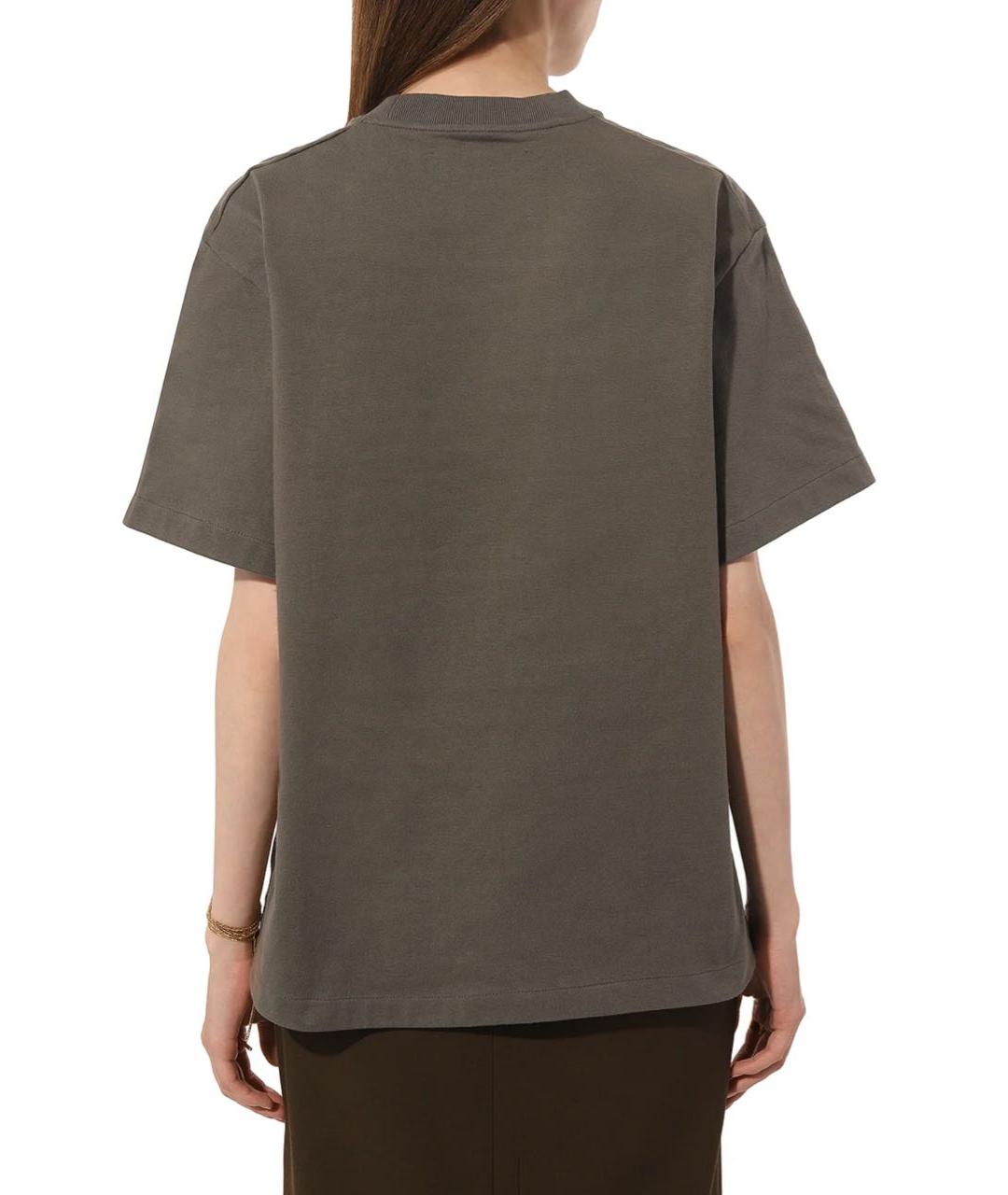 JIL SANDER Хаки футболка, фото 4