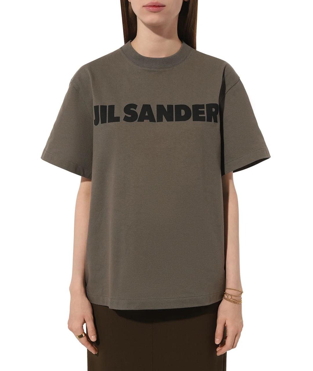 JIL SANDER Хаки футболка, фото 3
