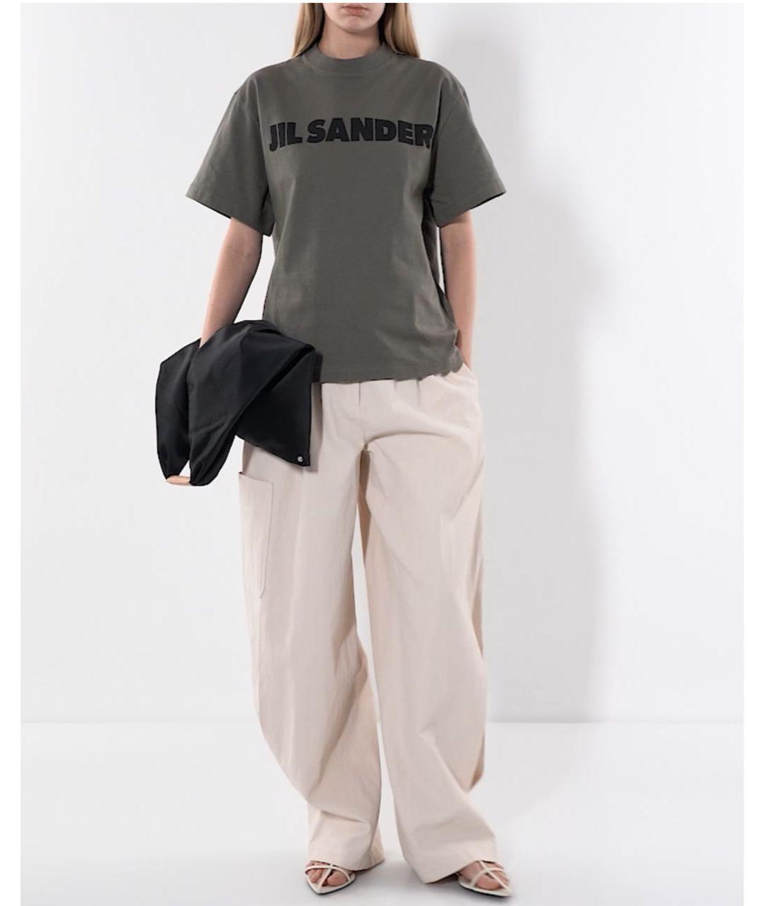 JIL SANDER Хаки футболка, фото 5