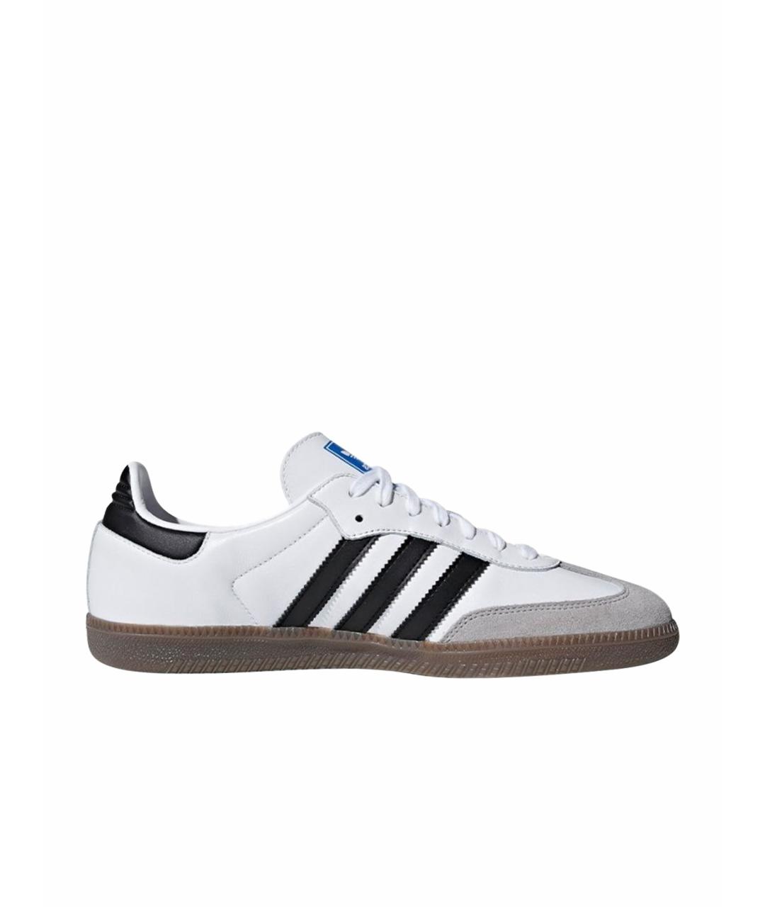 ADIDAS Белые кожаные низкие кроссовки / кеды, фото 1