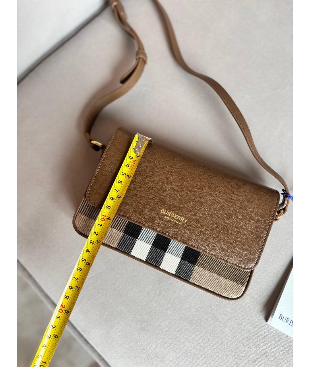 BURBERRY Коричневая кожаная сумка через плечо, фото 5