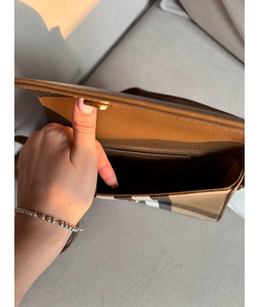 BURBERRY Коричневая кожаная сумка через плечо, фото 3