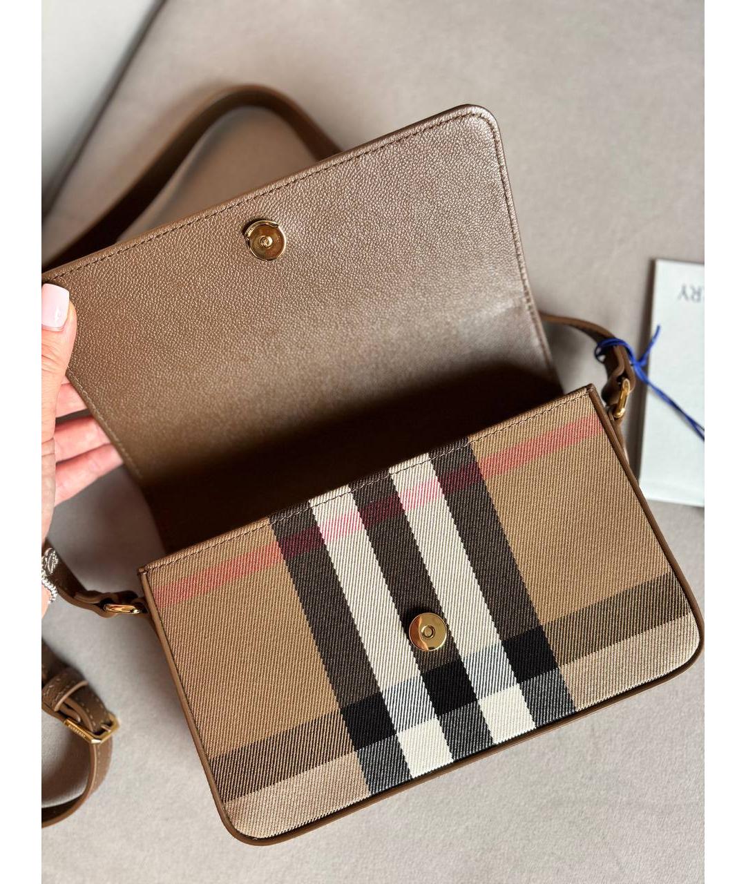 BURBERRY Коричневая кожаная сумка через плечо, фото 4