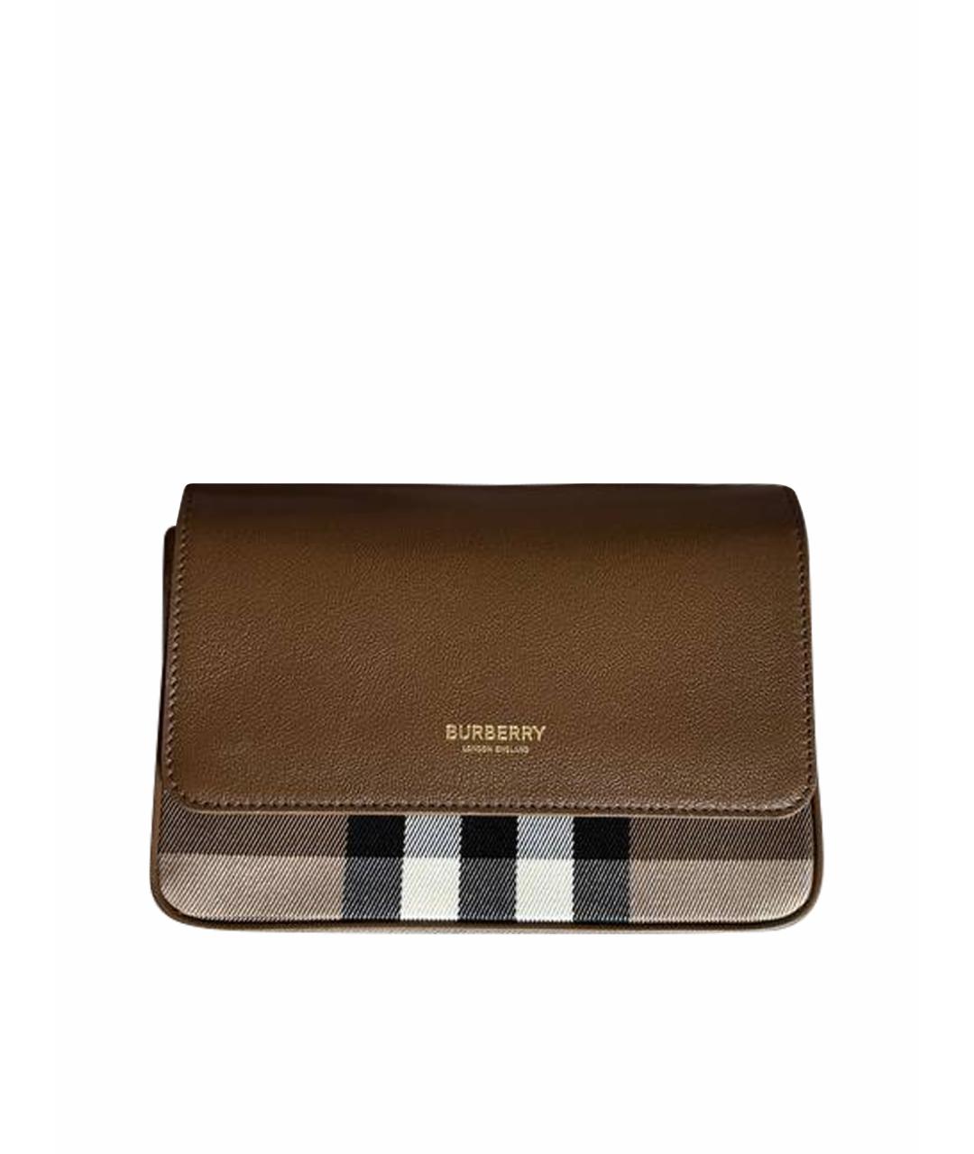 BURBERRY Коричневая кожаная сумка через плечо, фото 1