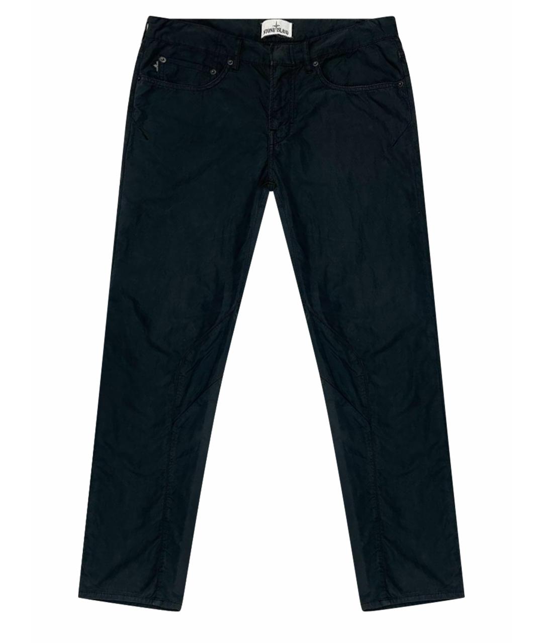 STONE ISLAND Черные хлопковые прямые джинсы, фото 1