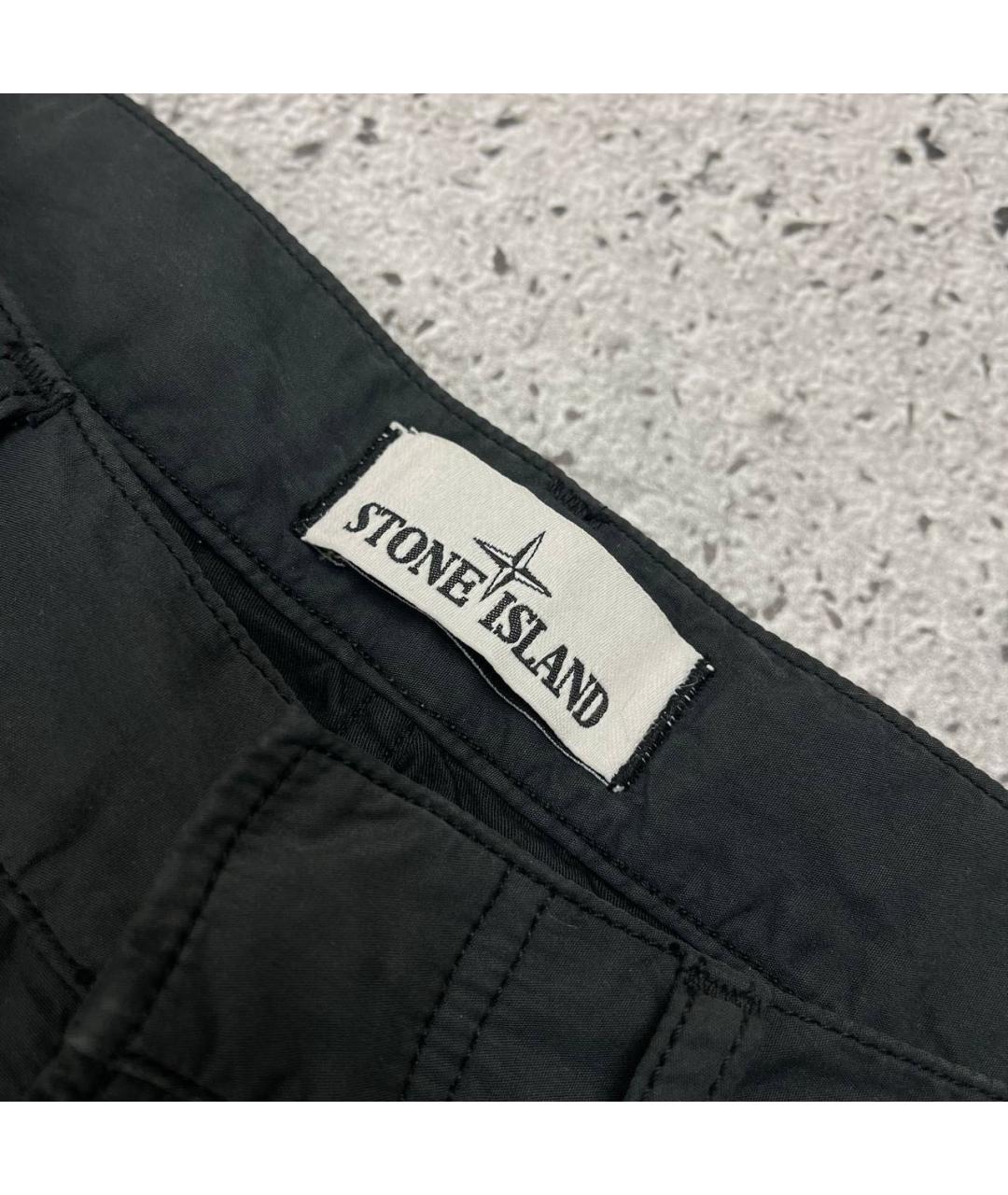 STONE ISLAND Черные хлопковые прямые джинсы, фото 3