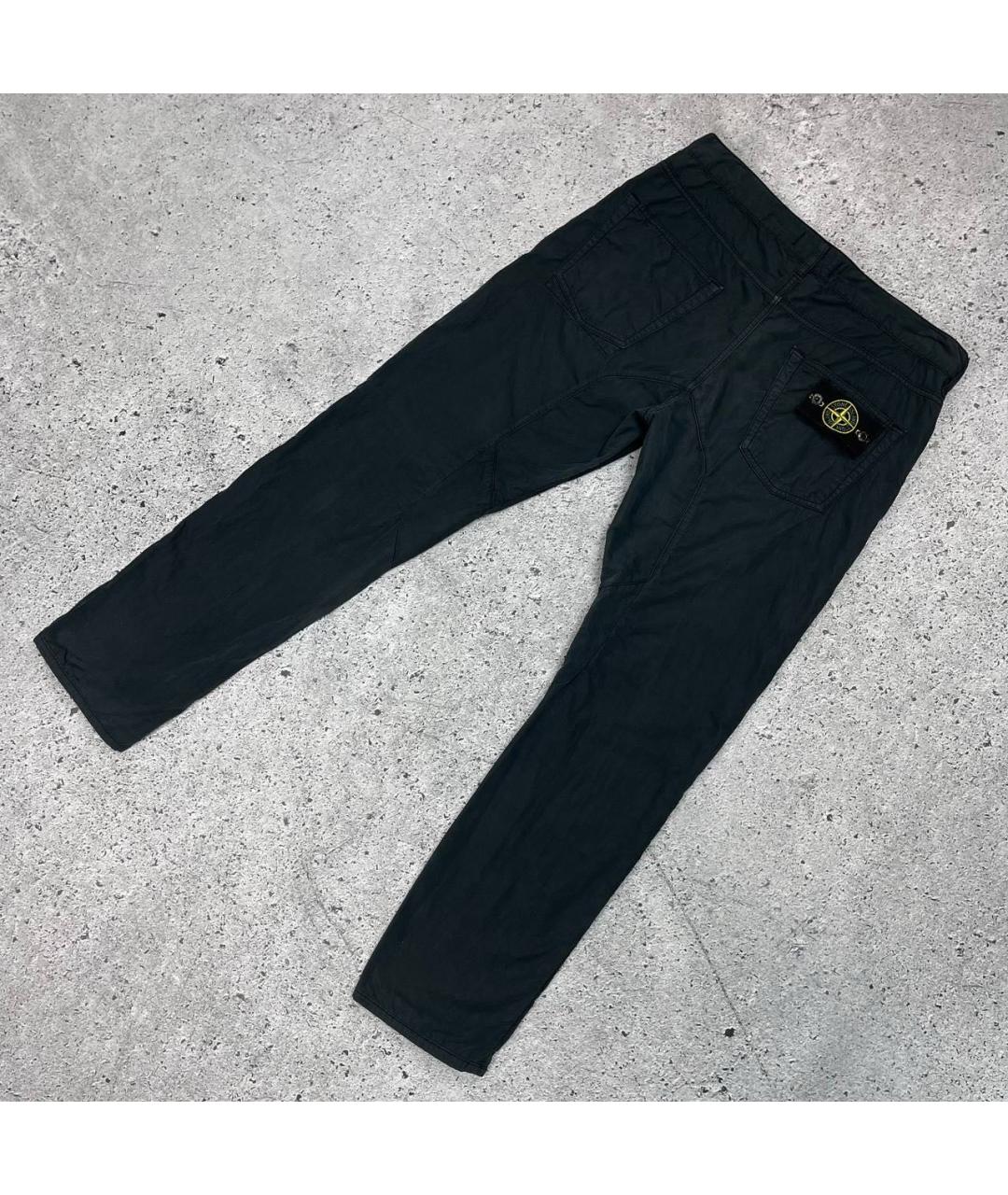 STONE ISLAND Черные хлопковые прямые джинсы, фото 7