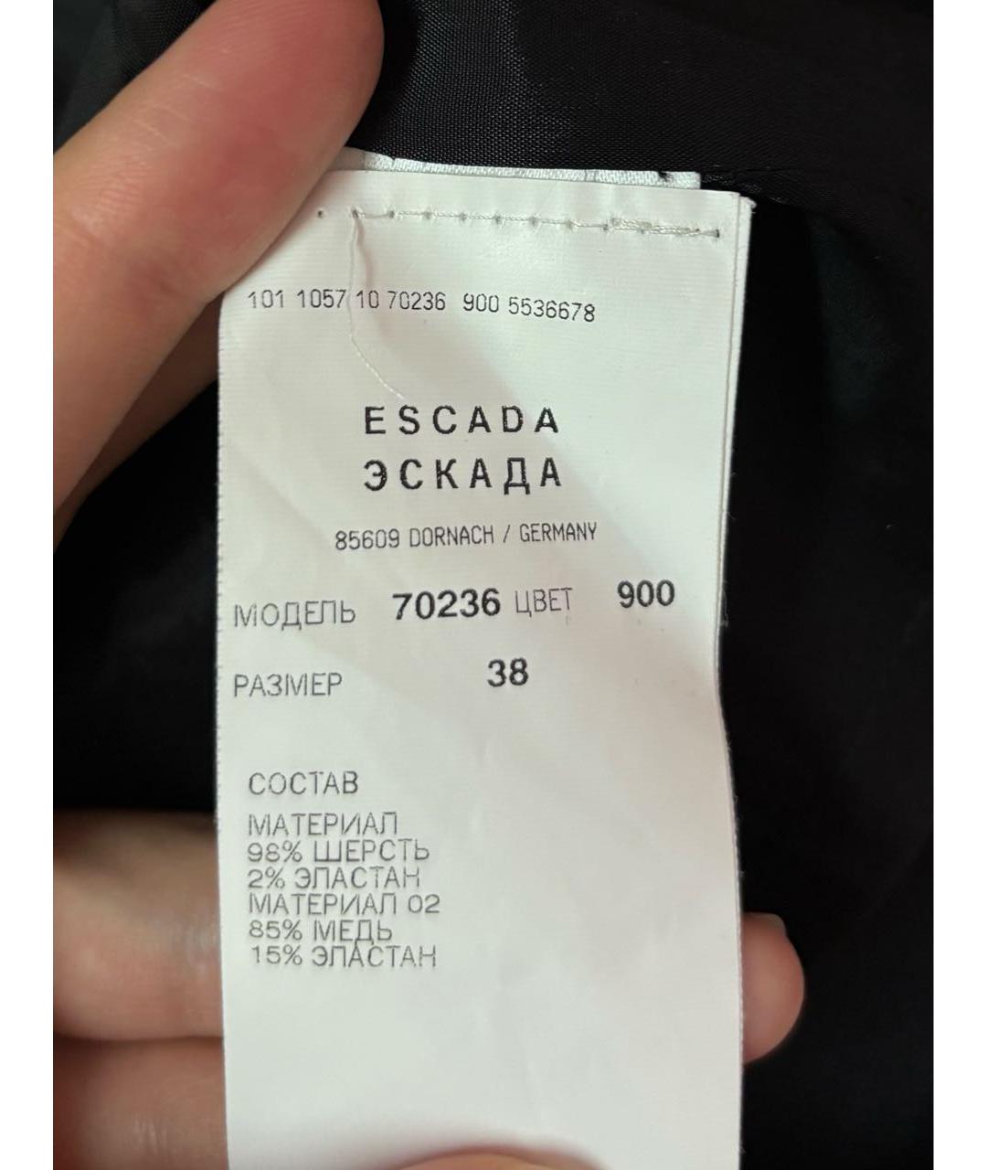 ESCADA Черная шерстяная юбка миди, фото 5