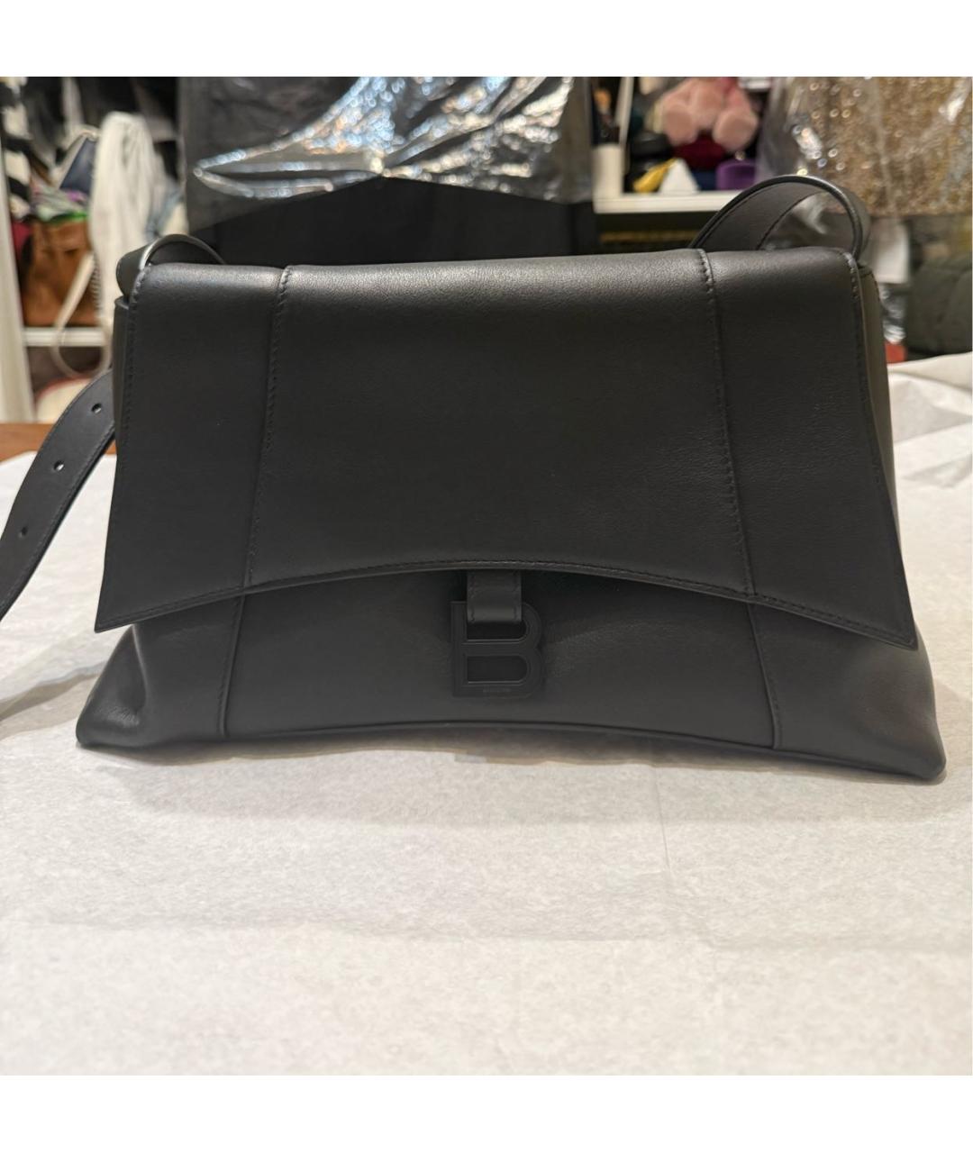 BALENCIAGA Черная кожаная сумка через плечо, фото 9