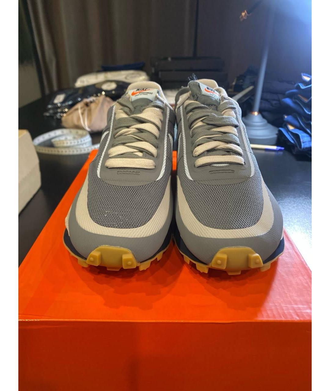 NIKE Серые текстильные низкие кроссовки / кеды, фото 2