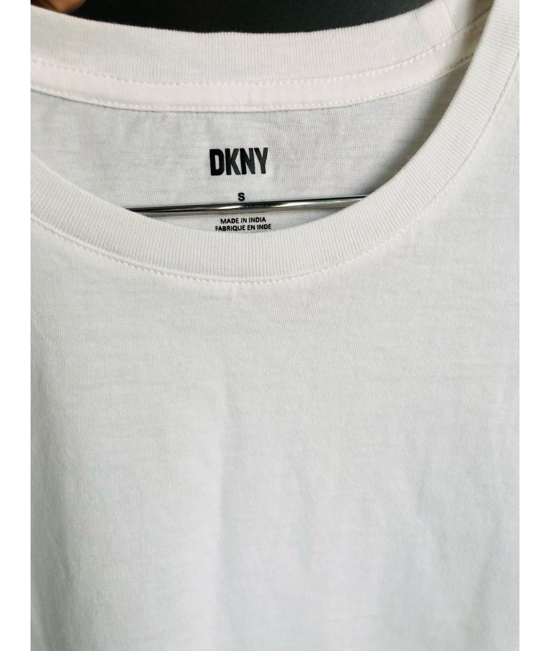 DKNY Белая хлопковая футболка, фото 4