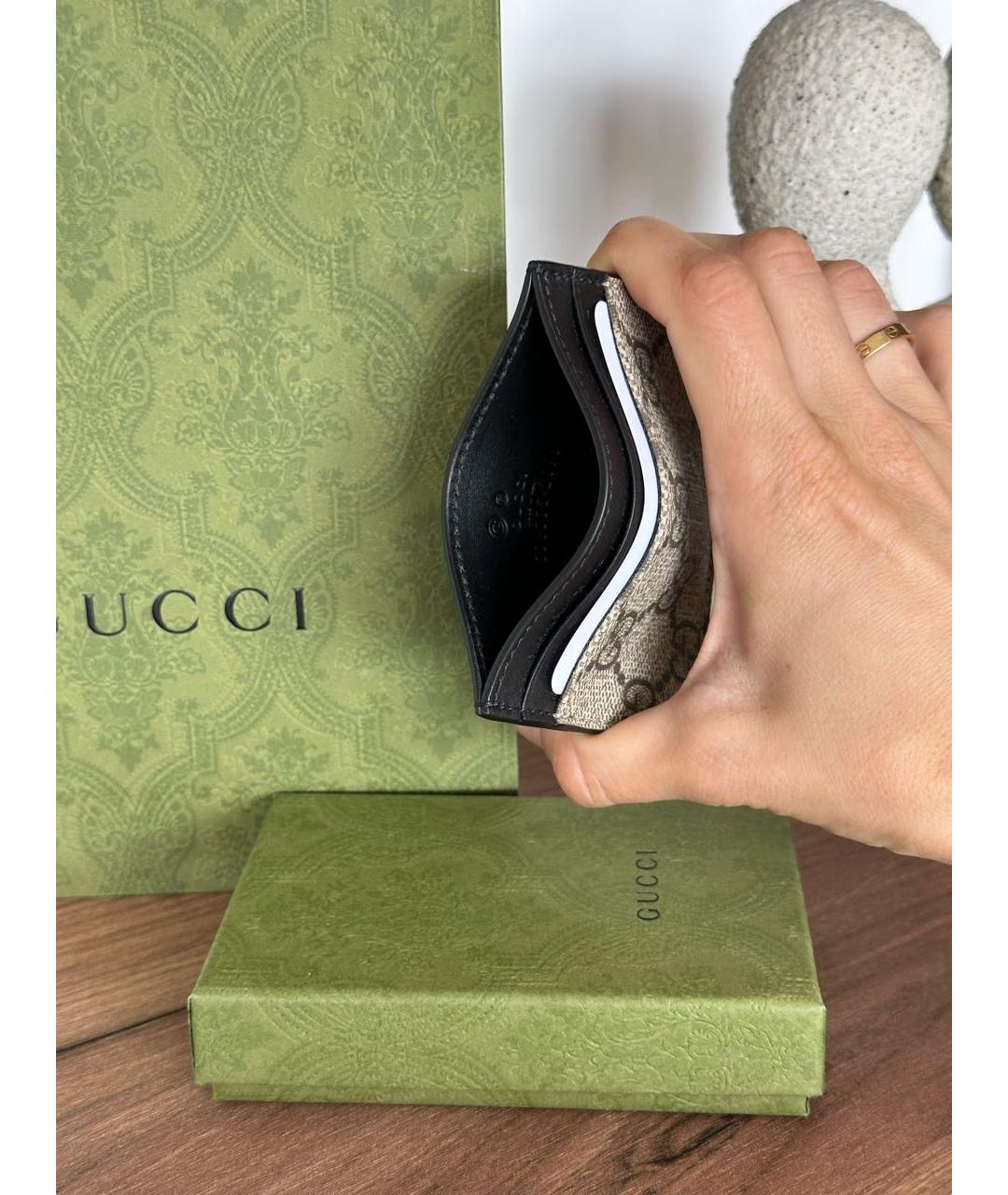 GUCCI Бежевый кожаный кардхолдер, фото 3