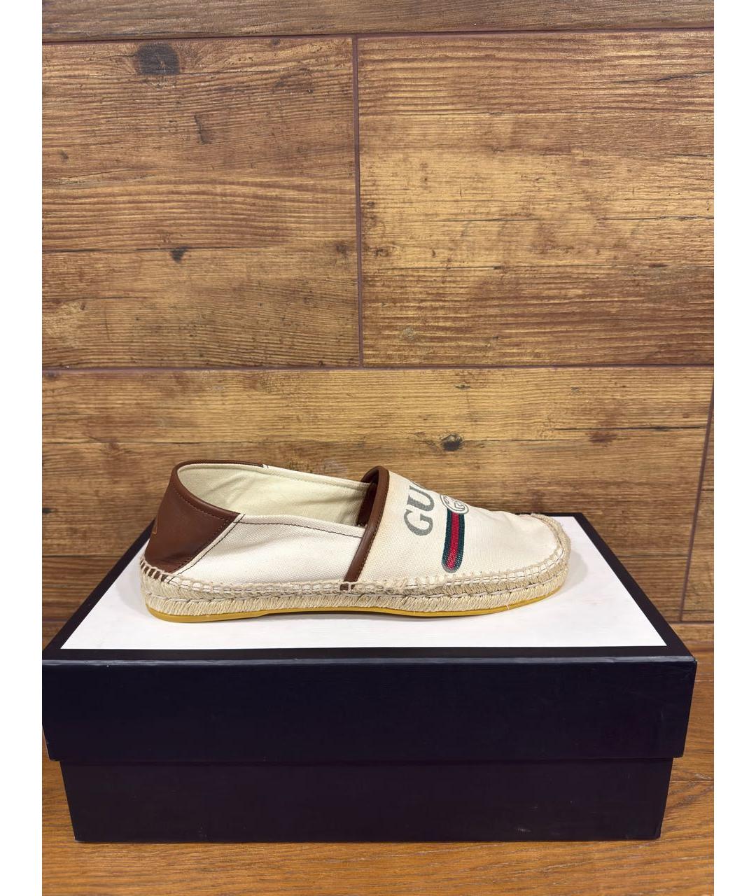 GUCCI Бежевые текстильные эспадрильи, фото 4