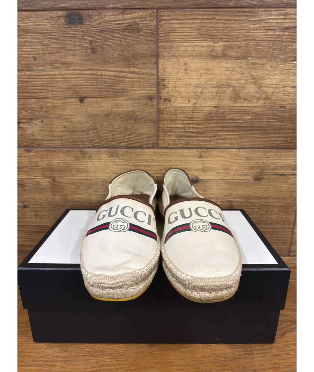 GUCCI Бежевые текстильные эспадрильи, фото 2