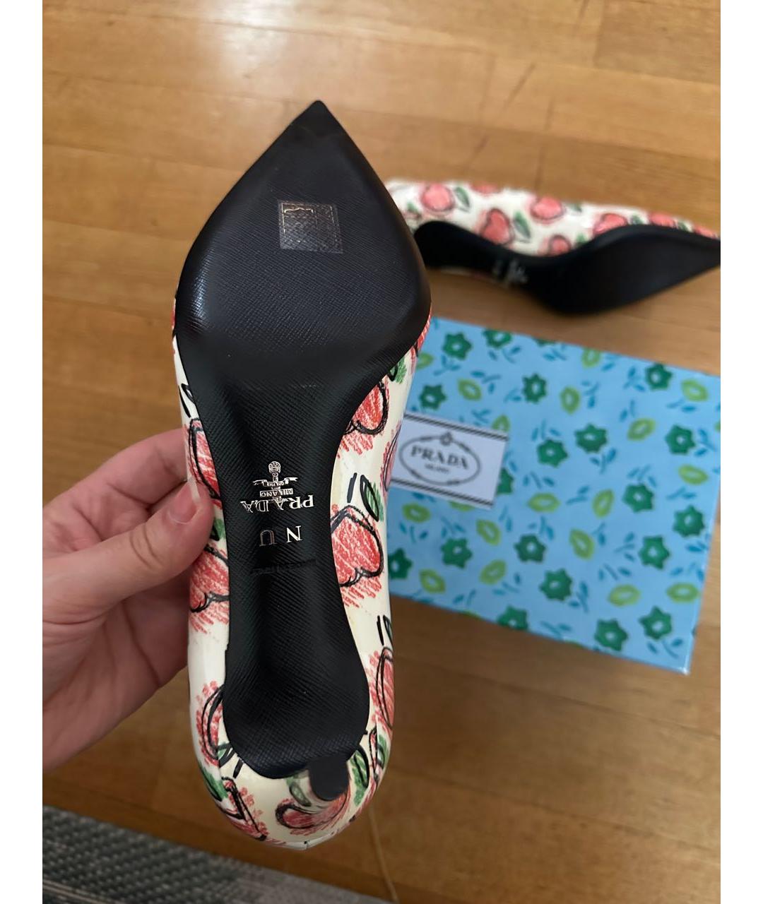 PRADA Мульти кожаные лодочки на низком каблуке, фото 3
