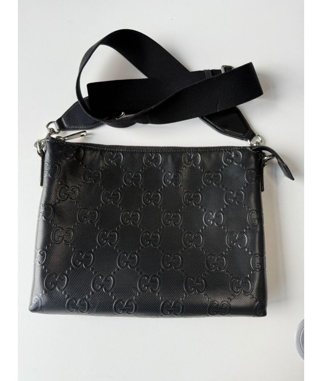 GUCCI Черная кожаная сумка на плечо, фото 4