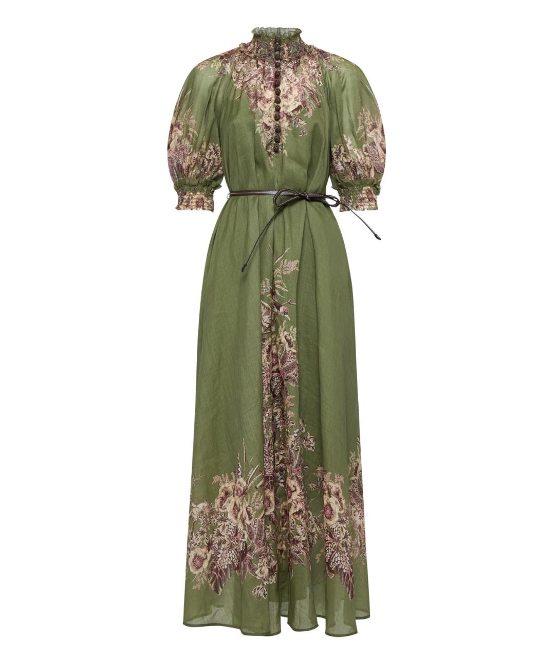 ZIMMERMANN Хаки полиэстеровое повседневное платье, фото 2